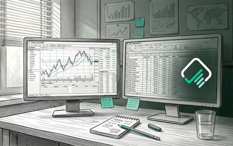 Prop firm trader at home office desk