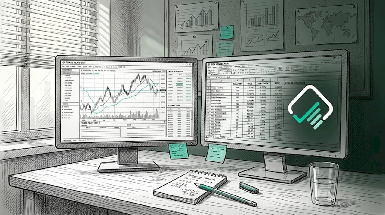 Prop firm trader at home office desk