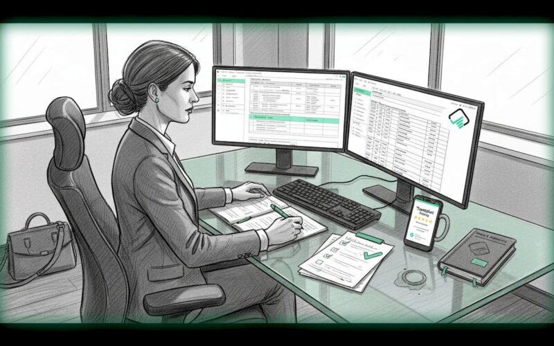 Finance professional reviewing prop firm options