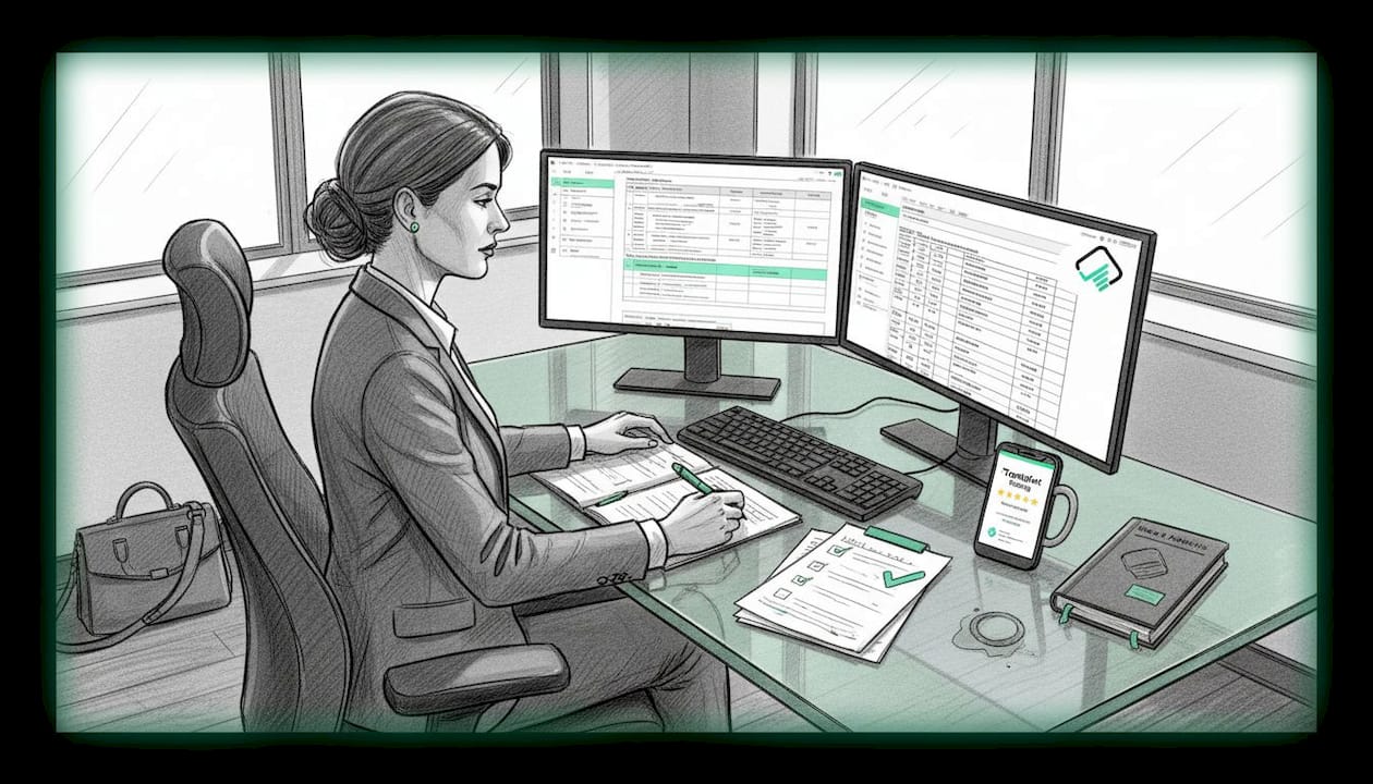 Finance professional reviewing prop firm options