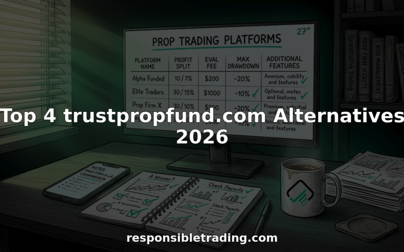 Trader compares prop trading platforms at desk