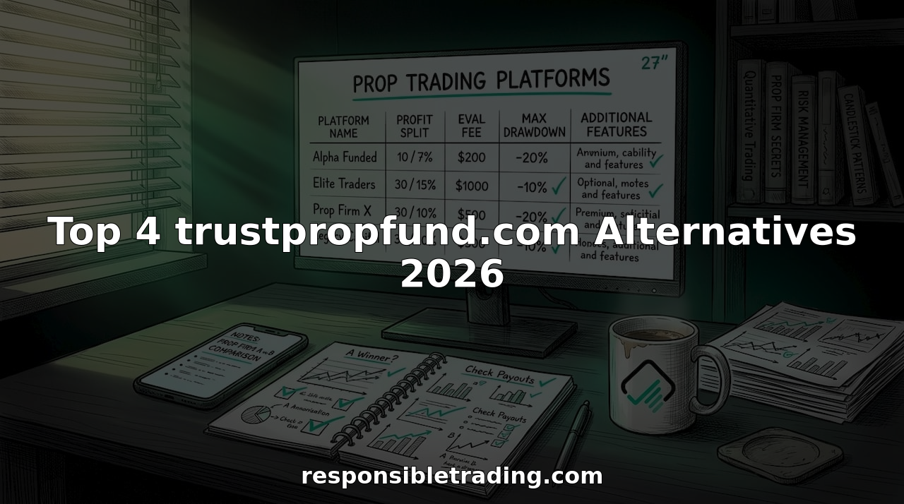 Trader compares prop trading platforms at desk