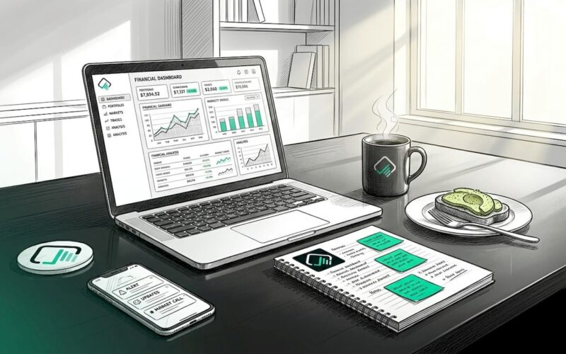Trader viewing withdrawal dashboard at home